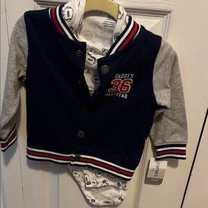 Carter's Navy and Gray Baby Jacket with Onesie